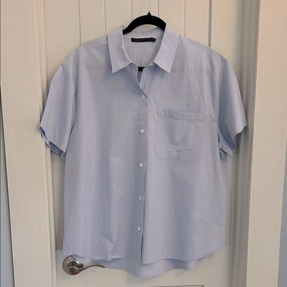 Jenni Kayne Oversized Boyfriend Button Down Cotton Shirt Light Blue Size XXL - Picture 3 of 9